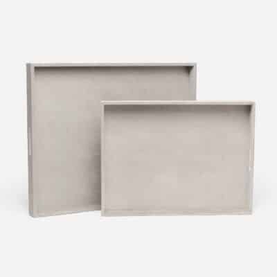 XXL Rectangular Faux Shagreen Trays