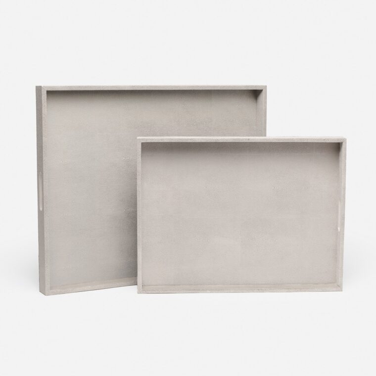 XXL Rectangular Faux Shagreen Trays