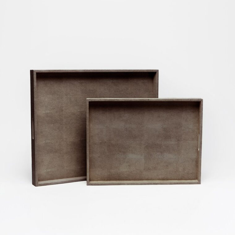XXL Rectangular Faux Shagreen Trays - Image 2