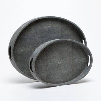 Oval Faux Shagreen Trays