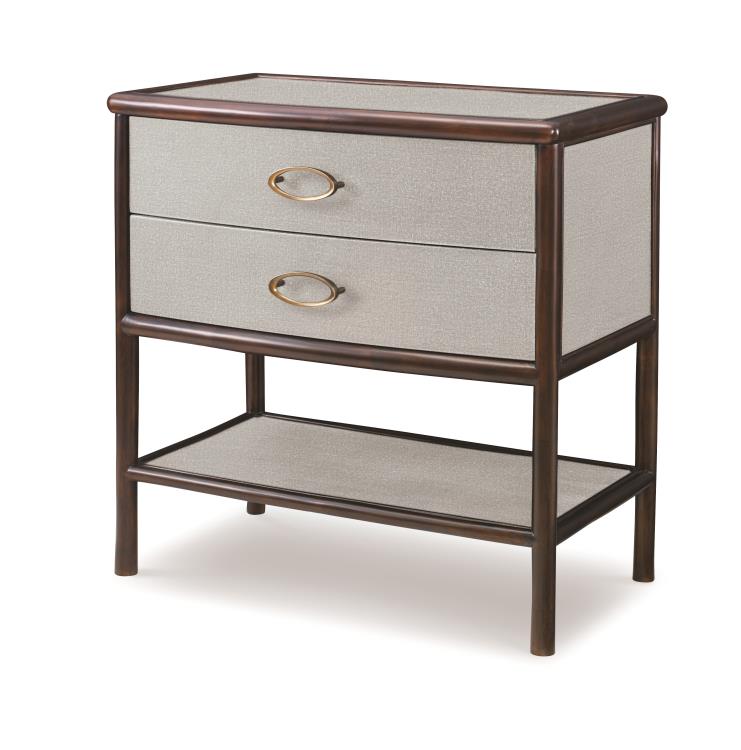 Mauro Rattan and Canvas Night Stand