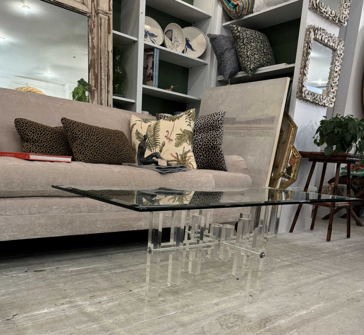 Vintage Rectangular Lucite Coffee Table - Mecox Gardens