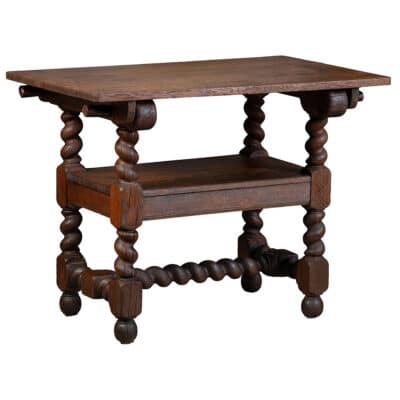 Antique French Oak Barley Twist Table