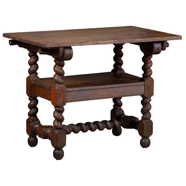 Antique French Oak Barley Twist Table