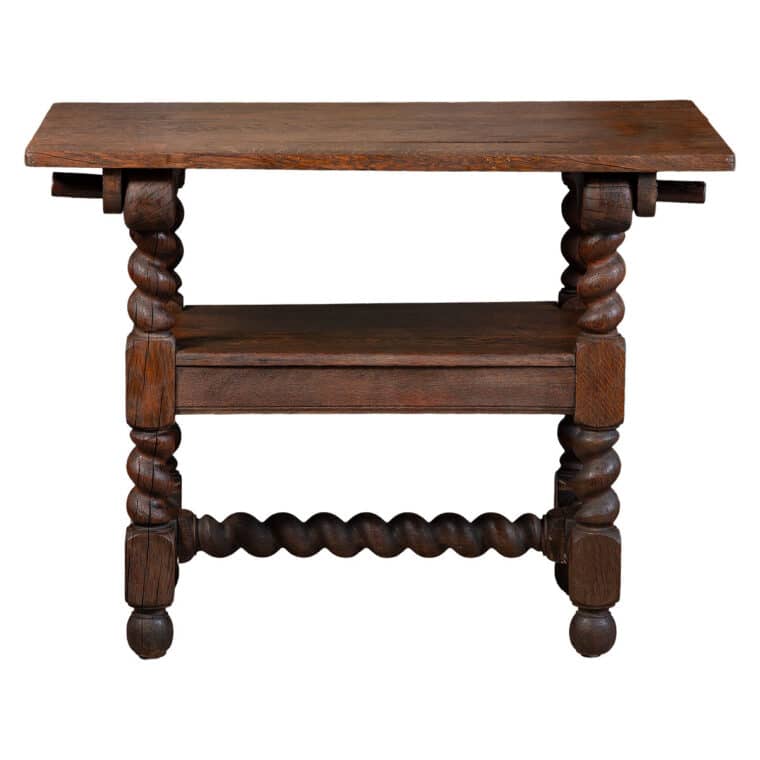 Antique French Oak Barley Twist Table - Image 2