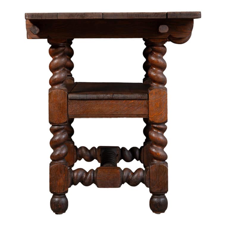 Antique French Oak Barley Twist Table - Image 3