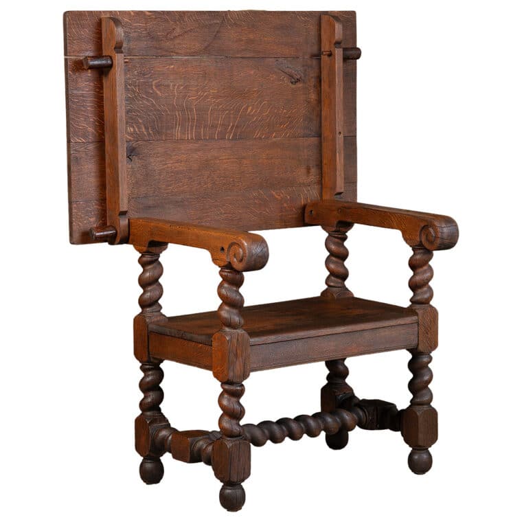 Antique French Oak Barley Twist Table - Image 4