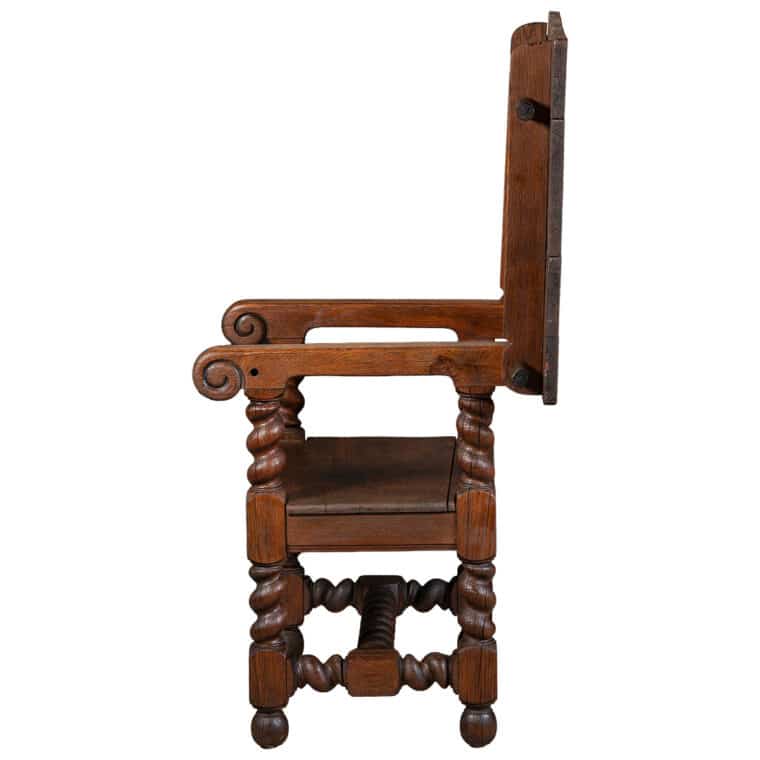 Antique French Oak Barley Twist Table - Image 6