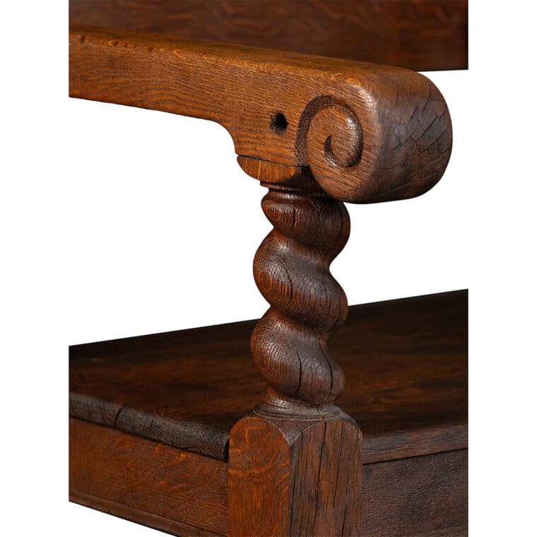 Antique French Oak Barley Twist Table - Image 9