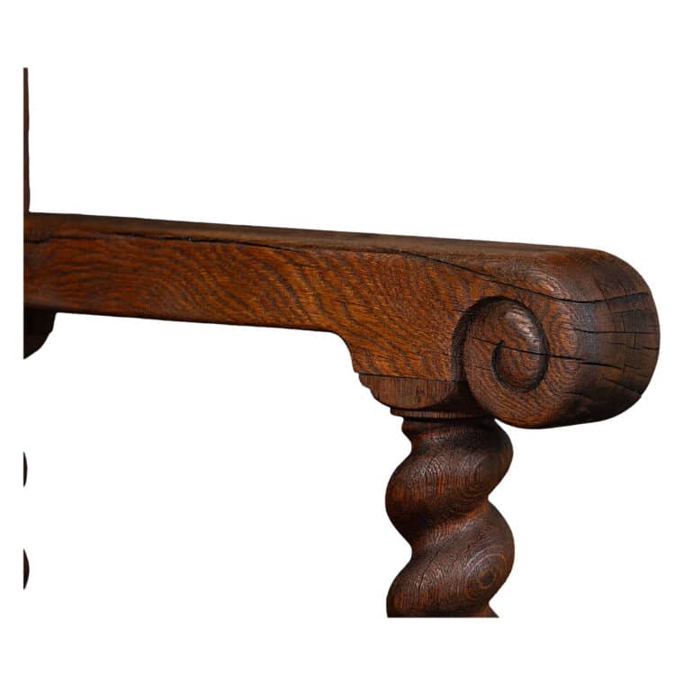Antique French Oak Barley Twist Table - Image 11