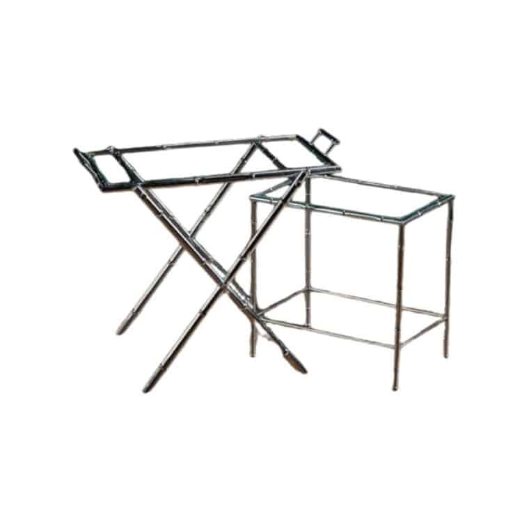 Set of Two Vintage Tray Side Tables