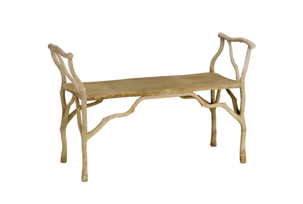 Faux Bois Boris Concrete Bench with Twig Details.