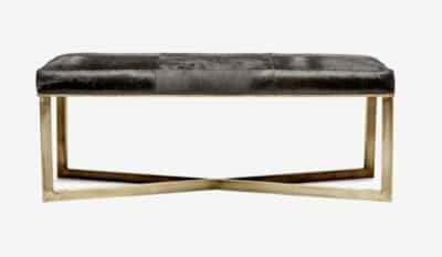 Raul Grey Leather Double Bench