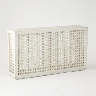 Lattice White Washed Console