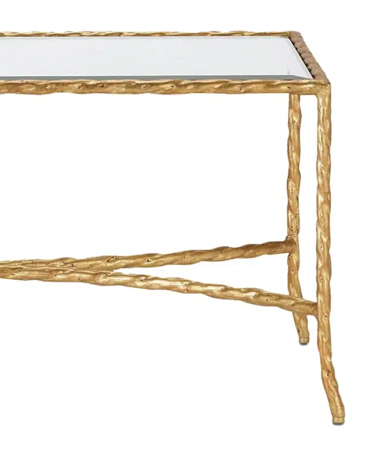 Gilded Metal Twist Coffee Table - Image 2