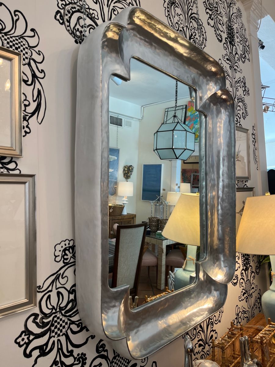 Elegant Clipped Corner Mirror with Gold Inside, Perfect for Wall Decor