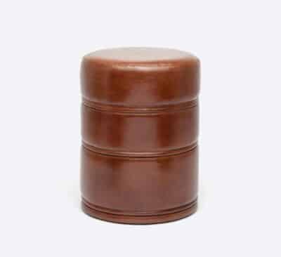 Campbell Cylindrical Leather Stool