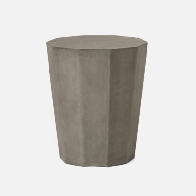 Fluted Outdoor Concrete Stool