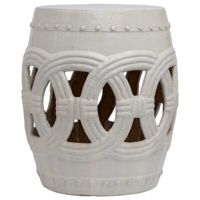 White Circle Garden Stools