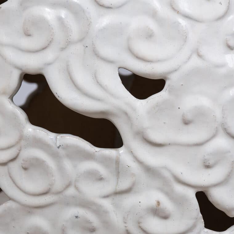 Round White Cloud Ceramic Stool - Image 3