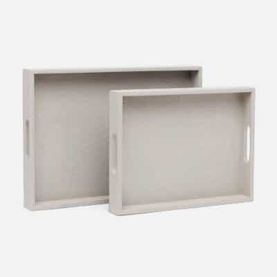 Multi Colored Rectangular Faux Shagreen Trays