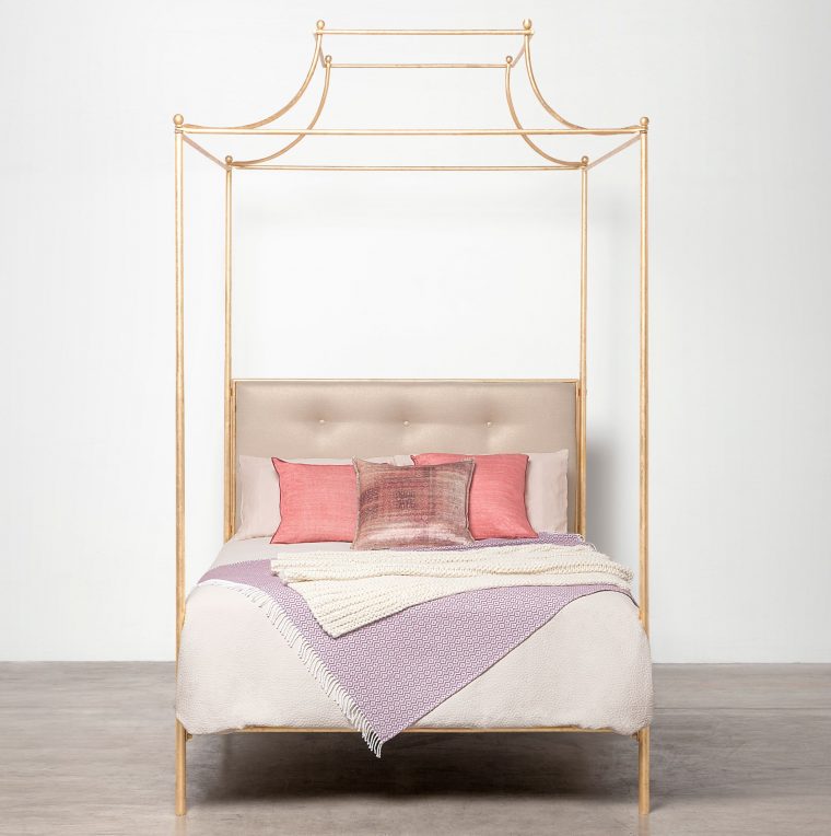 Carissa Queen Canopy Top Four Poster Metal Bed