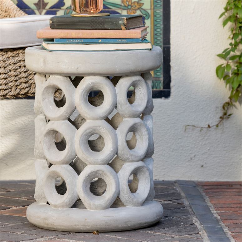 Dohnet Concrete Outdoor Stool in Reconstituted Stone