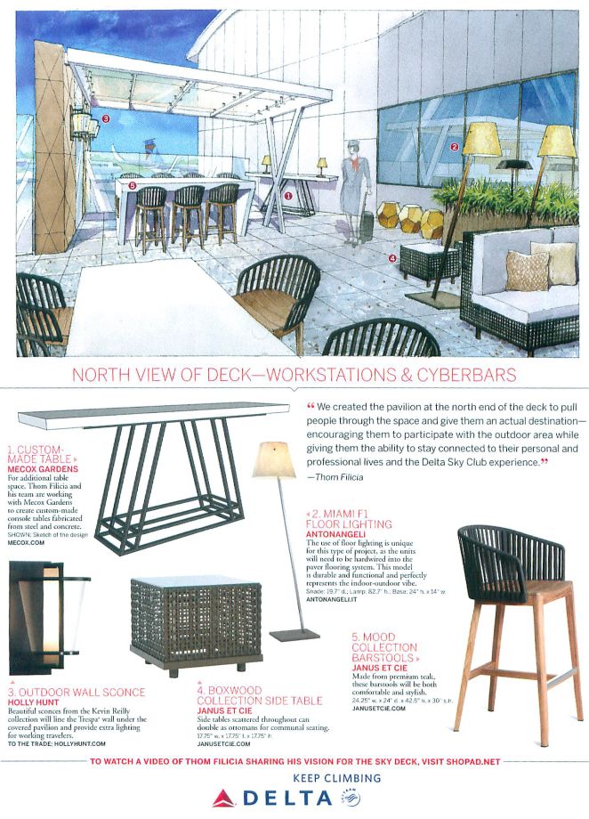 Product image showcasing a modern outdoor furniture set including a black metal bar table with stools wooden deck chairs and a large