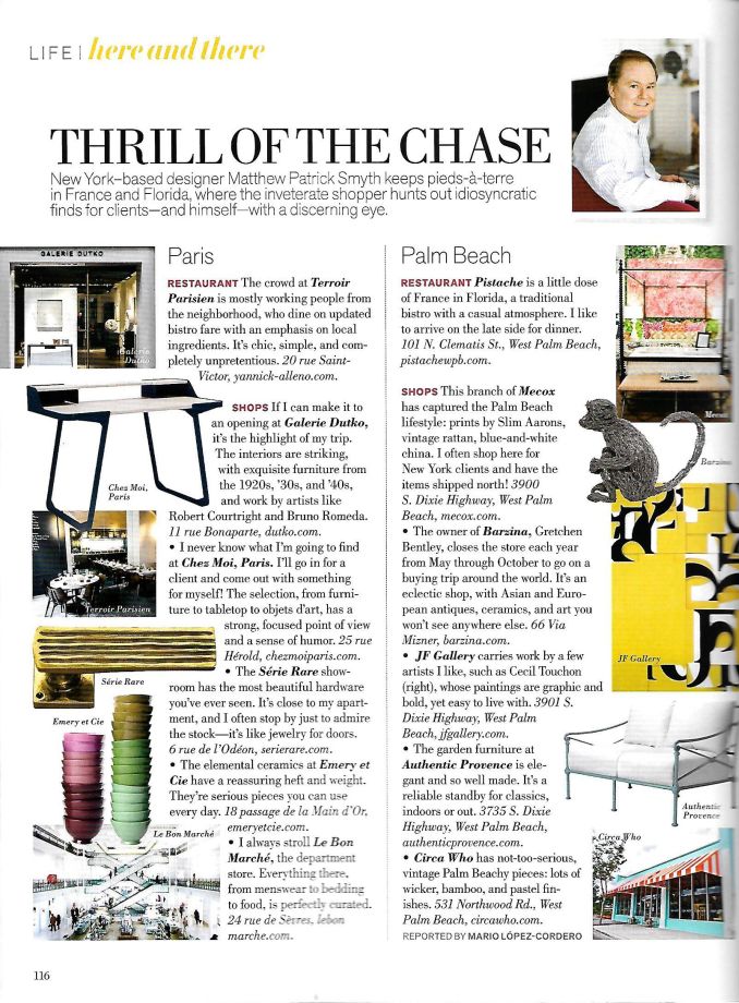 Magazine page with an article about The Thrill of the Chase The page features a collage of images related to the theme