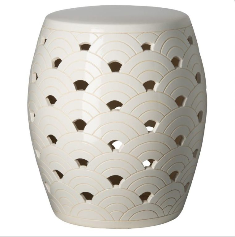 Ceramic Wave Garden Stool