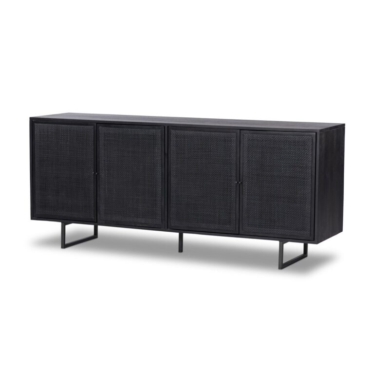 Natural Mango Wood and Cane Buffet - Image 15