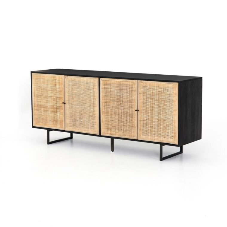 Natural Mango Wood and Cane Buffet - Image 12