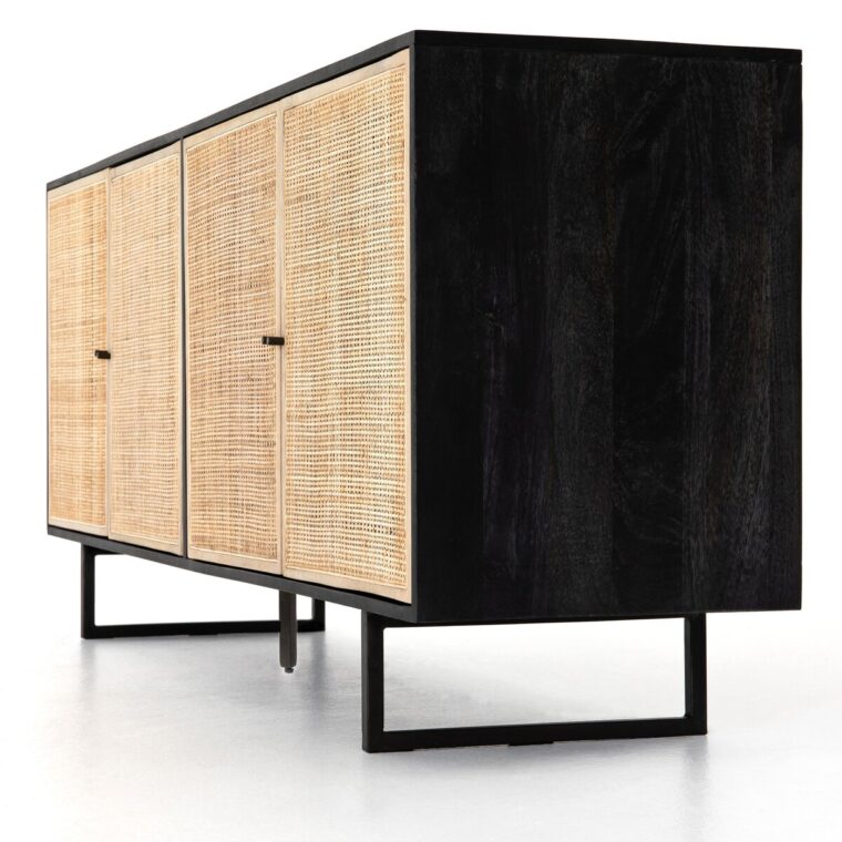 Natural Mango Wood and Cane Buffet - Image 14