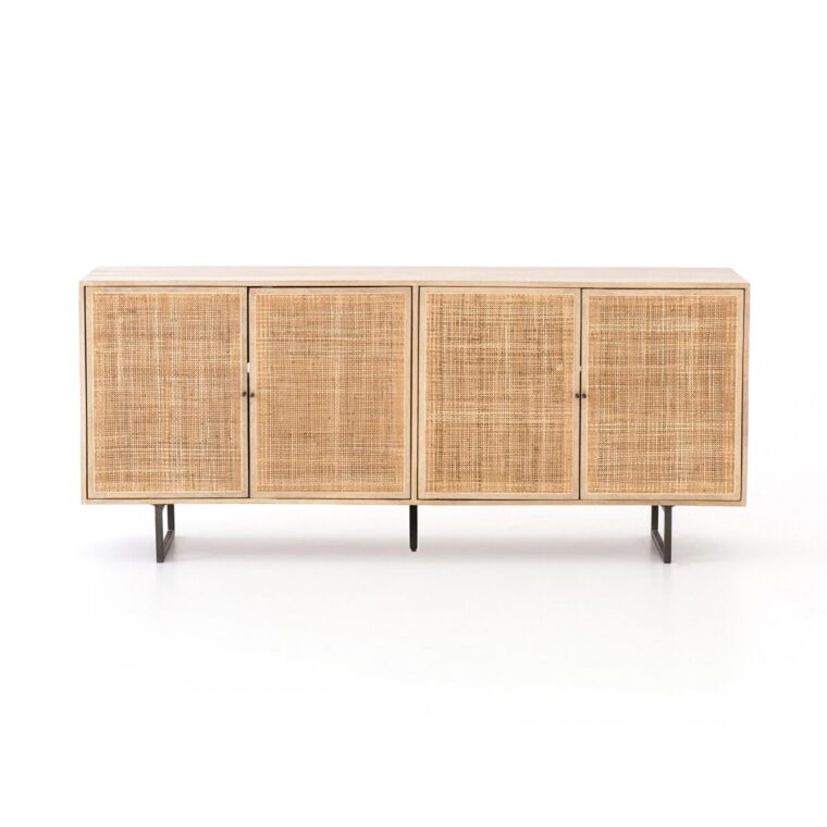 Natural Mango Wood and Cane Buffet - Image 3