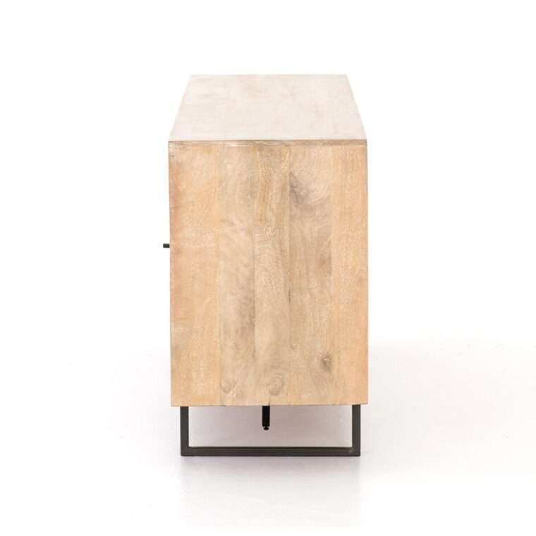 Natural Mango Wood and Cane Buffet - Image 4