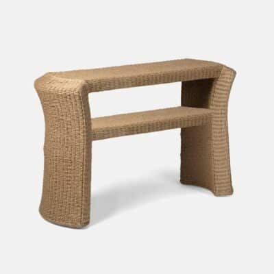 Outdoor Natural Twisted Faux Wicker Consoles