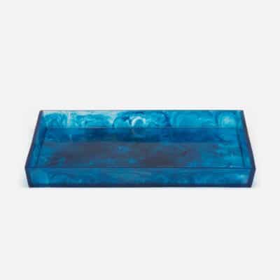 Blue swirl tray with semi-translucent design.
