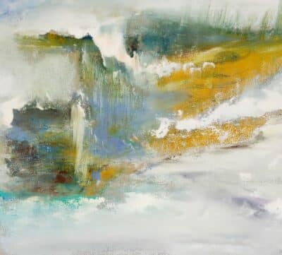 Acrylic on canvas art piece with vibrant colors and abstract design.
