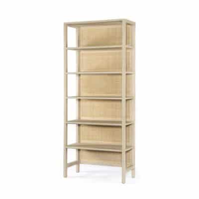 Open Cane and Mango Wood Shelf with multiple natural and black wash options.