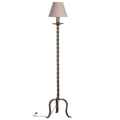 Vintage Twisted Gold Iron Standing Floor Lamp