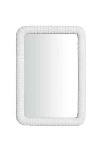 White Smooth Gesso Mirror with a simple, modern design.