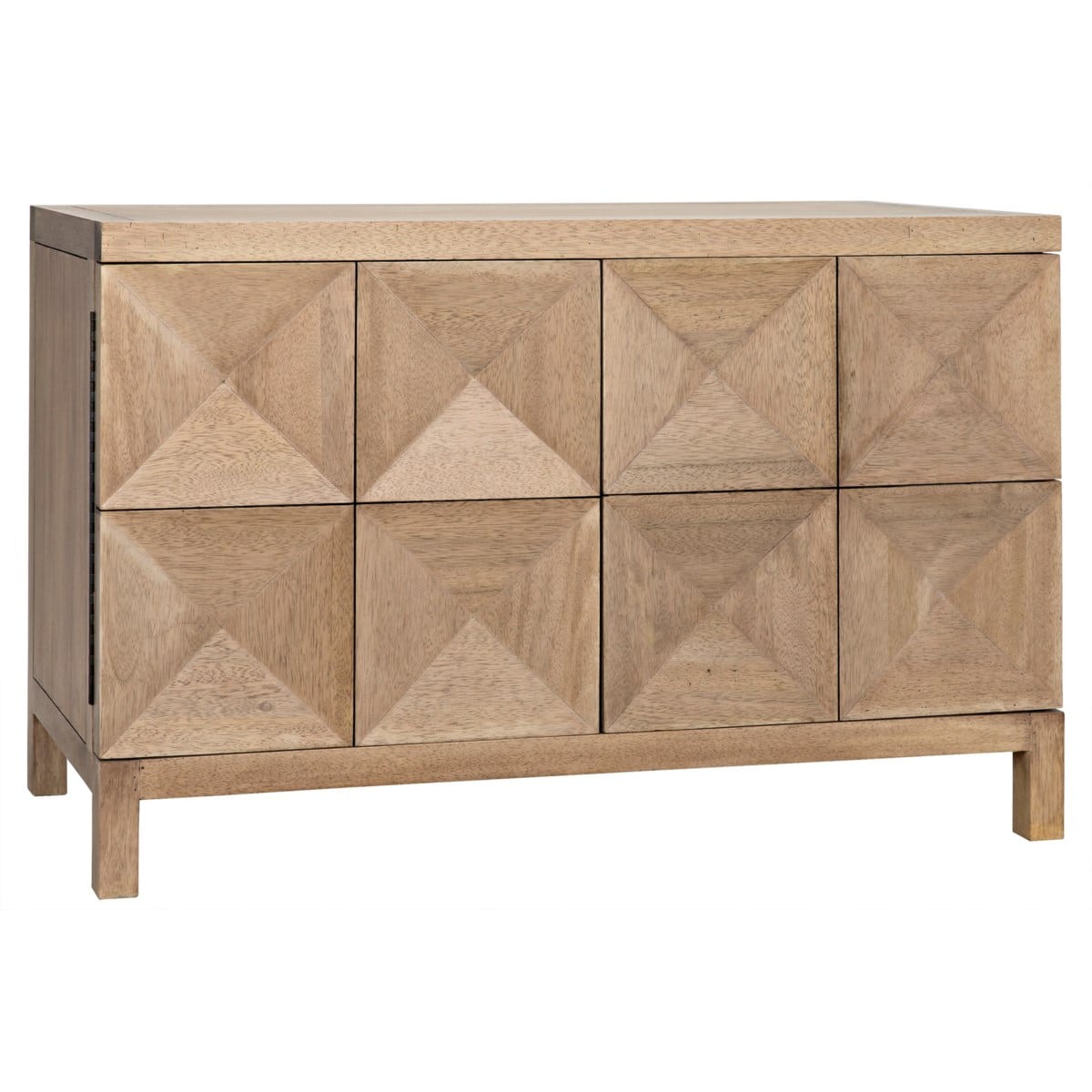 Small dark walnut quadrant buffet, featuring two doors, available in ebony or washed walnut finishes, with three doors also an option.