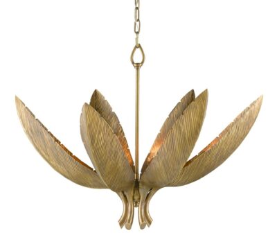 The image shows a brass finished chandelier made from an iron frame It features six lights each with an E12 socket capable