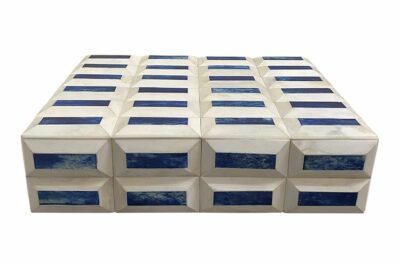 Blue and Ivory Cloud Boxes displayed in a neat arrangement, showcasing their vibrant colors and unique design.