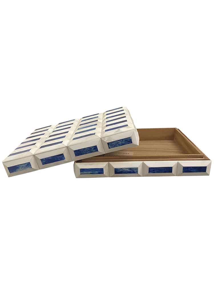 Blue and Ivory Cloud Boxes two different sizes available Large 12 L x 10 W x 3 H AH-0210-LGCLOUD 845 Small 9