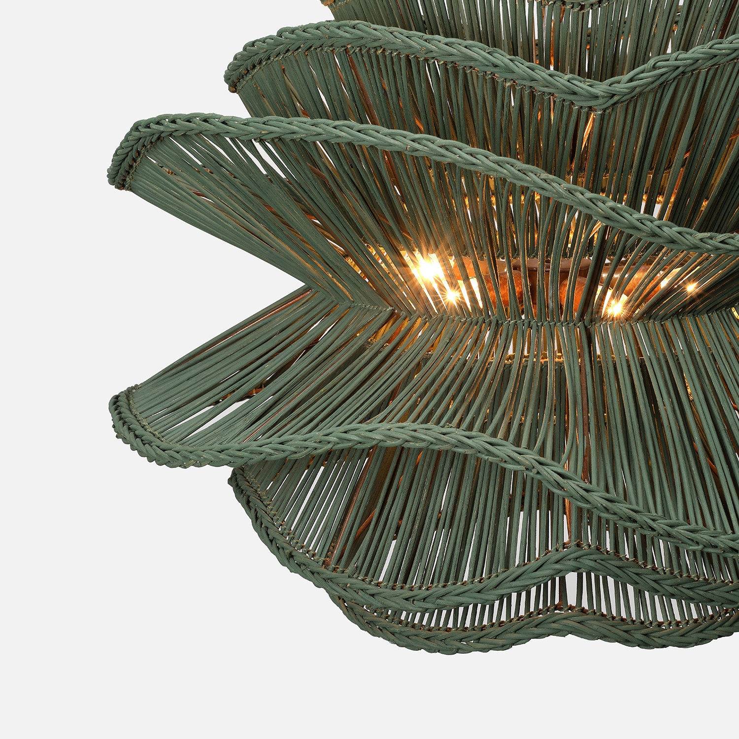 Large Abstract Layered Rattan Chandelier - Image 17