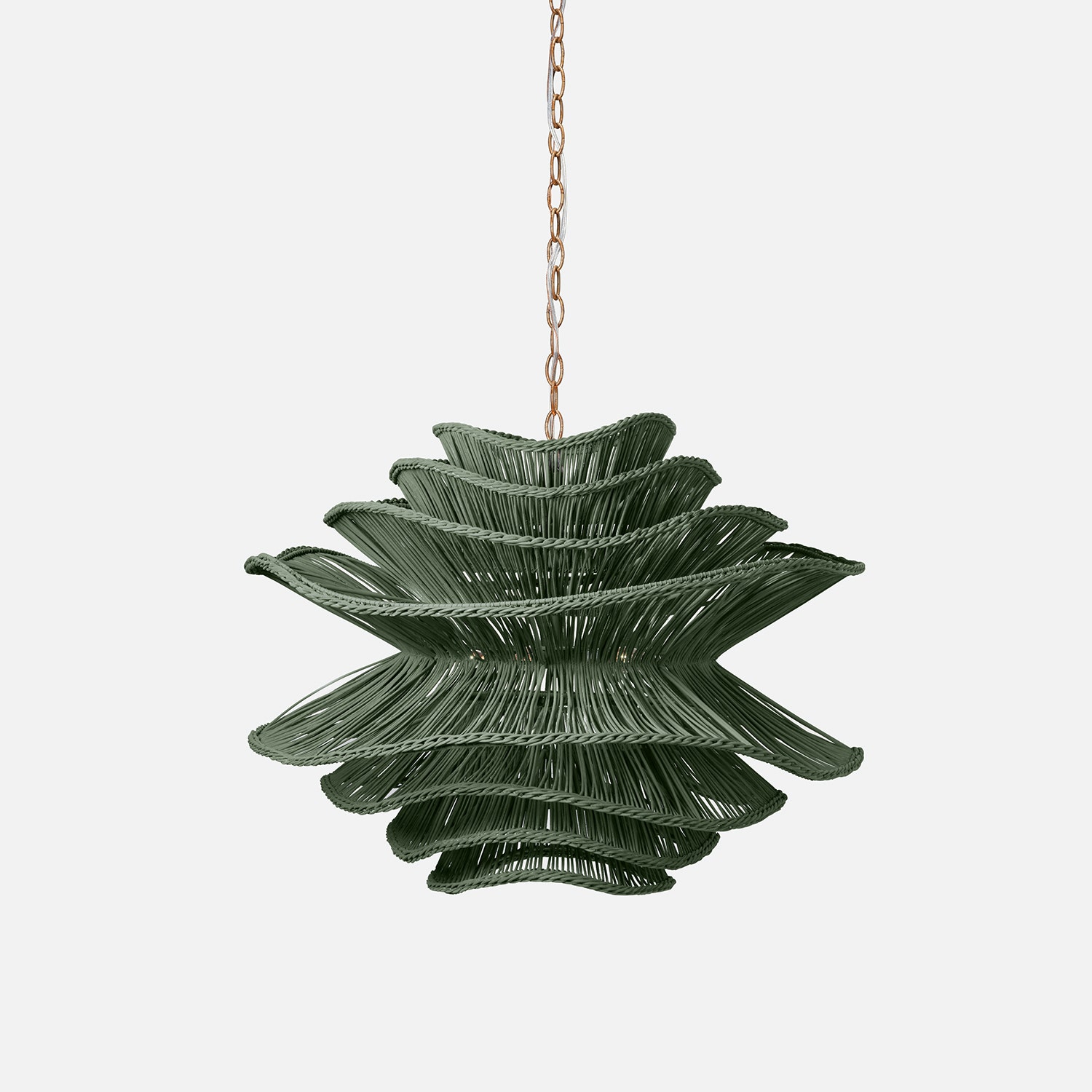 Large Abstract Layered Rattan Chandelier - Image 16