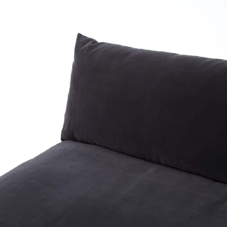Black Vice Modern Armless 3 Piece Sectional sofa with high performance fabric and espresso legs.