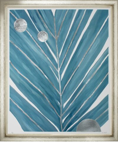 Embellished Palm Print 3, featuring hand-painted silver leaf details and a limited edition of 50, signed and numbered. Additional styles available.