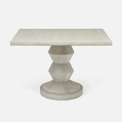 Square Outdoor Concrete Dining Table with Zig Zag Base.